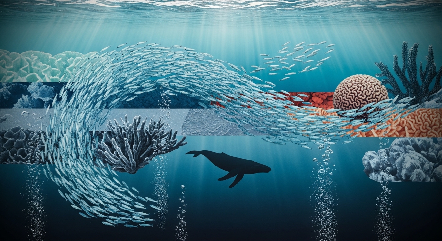 해양 생태 이미지 콜라주